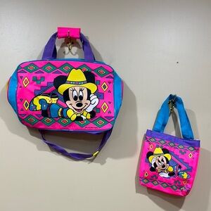 Vintage Disney Cow Girl Minnie Mouse Travel Set For Girls